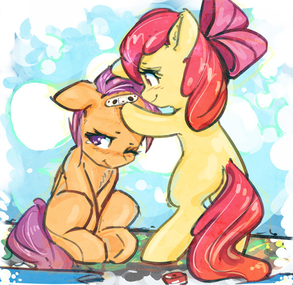 Pandage - My Little Pony, PonyArt, Applebloom, Scootaloo, Mirroredsea