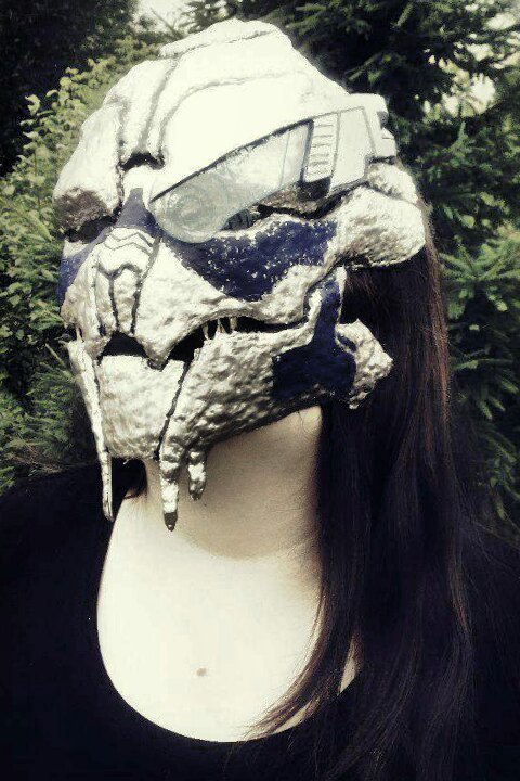 Garrus Vakarian Mask made of paper, not a lot of plastic and paint x) - My, Mass effect, Handmade, Longpost