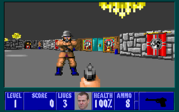 HoneyWolfenstein 3D - My, Dmitry Medvedev, Wolfenstein, A wave of posts, Politics