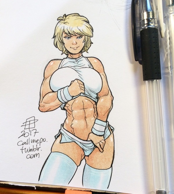 Power girl - NSFW, Callmepo, Art, Strong girl, Dc comics, Power Girl