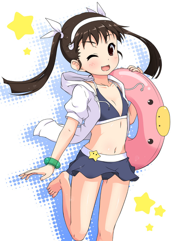 Cuteness itself - Anime, Anime art, Monogatari series, Hachikuji Mayoi, Swimsuit