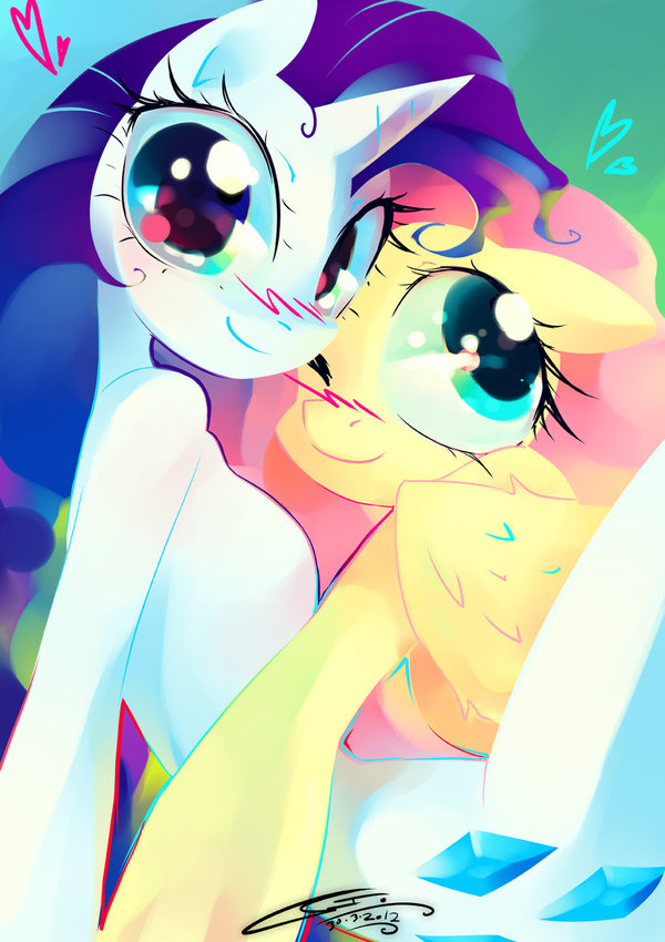 Rarity et Fluttershy - My Little Pony, Rarity, Fluttershy, Шиппинг, MLP Lesbian, Антро