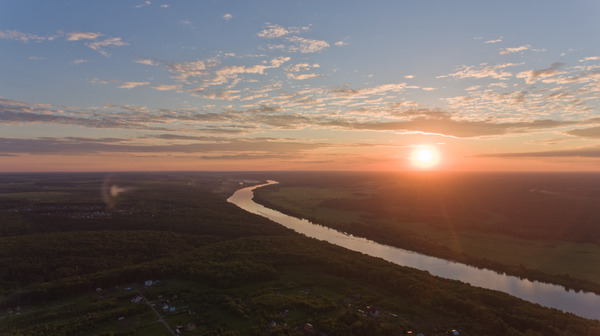 Ока вечером - Моё, Битва закатов, Квадрокоптер, Фотография, DJI Phantom, Закат