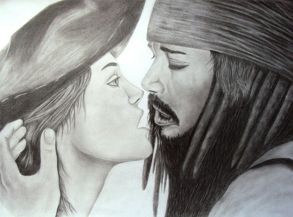 Captain Jack Sparrow - My, Pencil drawing, Drawing, Captain Jack Sparrow, Johnny Depp