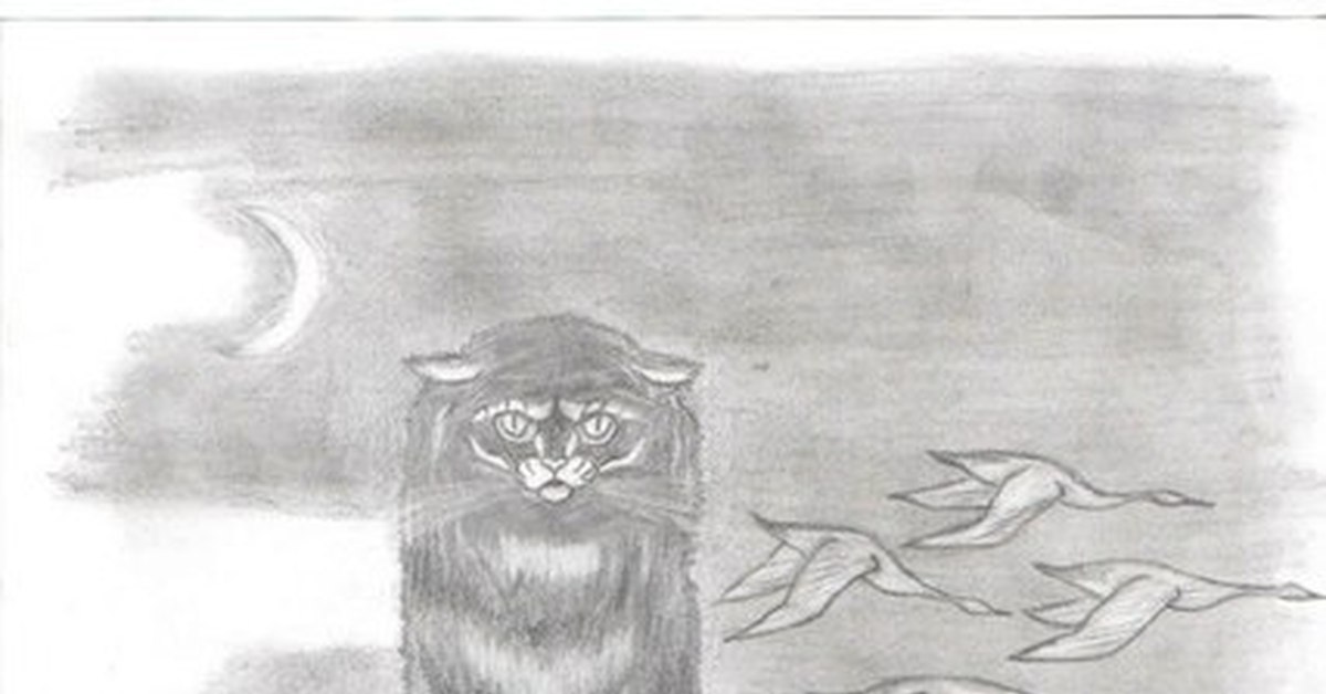 Кот баюн как нарисовать