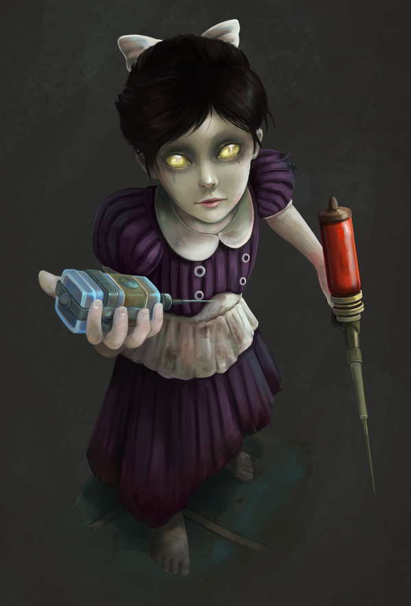 Little sister - My, Little sister, BioShock, Digital, Photoshop, Digital drawing