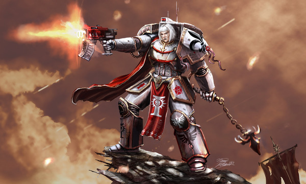 Thermal Armored Sister of Battle - Wh Art, Warhammer 40k, Adepta Sororitas