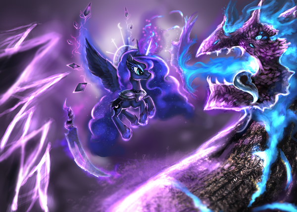 Princess Luna vs Dream/Nightmare Dragon