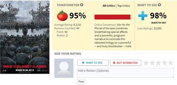 Новый дублированный трейлер фильма «Планета обезьян: Война»