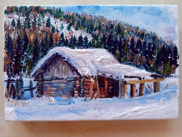 Winter Theme - Art, Drawing, Painting, The winter is coming, Nature, Village, 