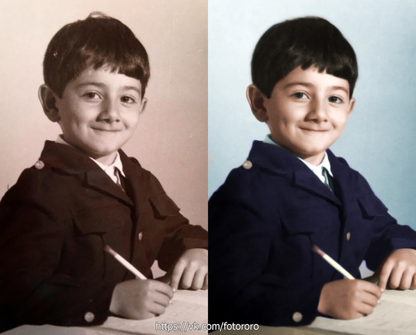 Colorization (colorization) of a photograph. Some people change with age, some don't. - Colorization, Restoration, 