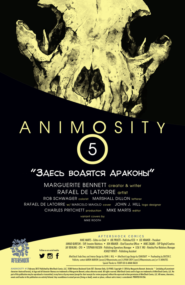 Animosity 5 .   .  1 Animosity, Aftershock Comics, , , Wizzardrinswind, 