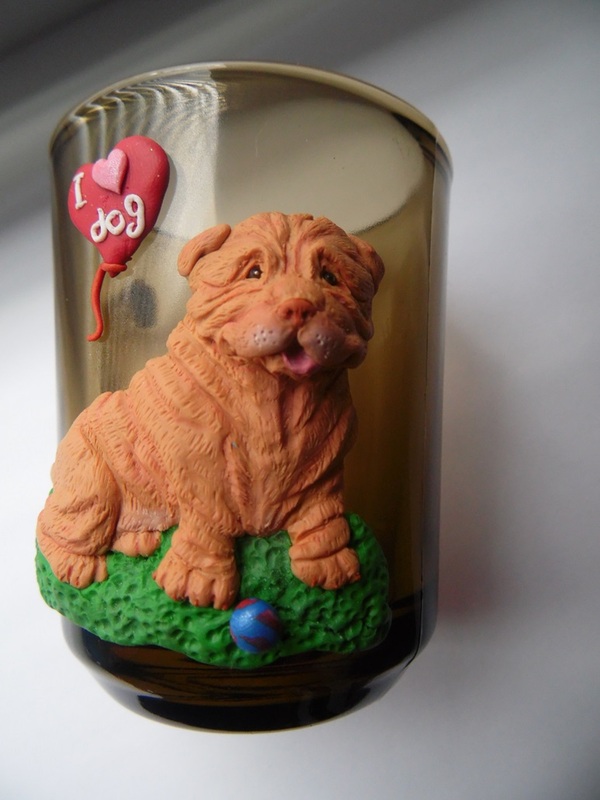 The circles stuck. - My, Mug with decor, Polymer clay, Shar Pei