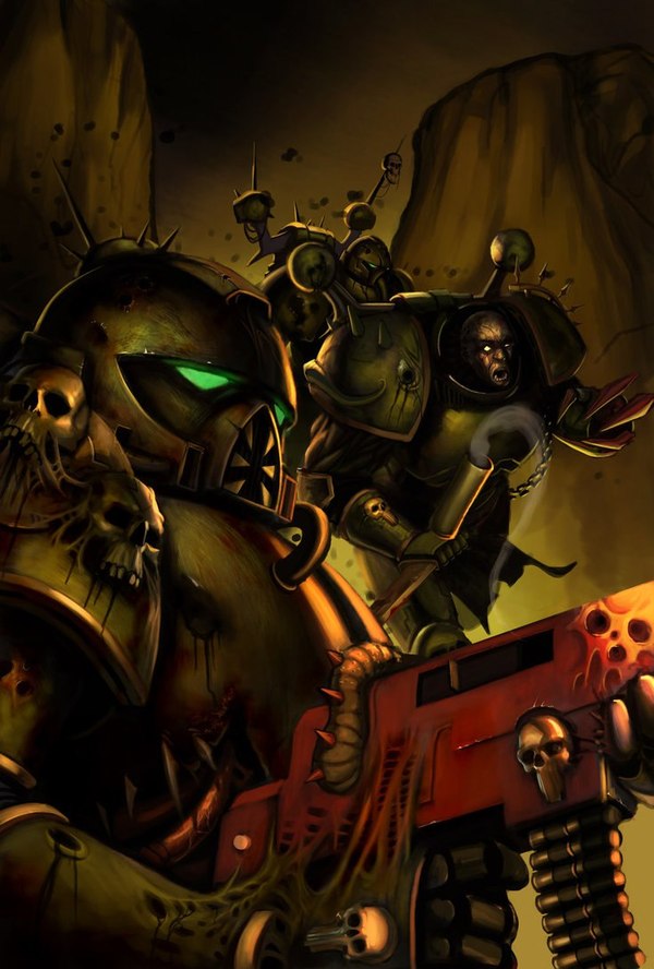 Plague Troopers - Warhammer 40k, Chaos, Nurgle, Death guard, Plague marine, Wh Art