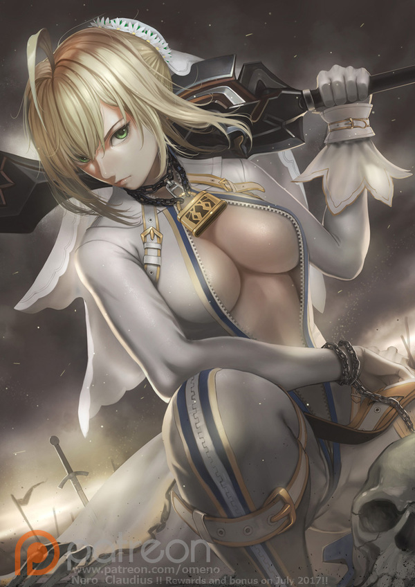 Saber Bride Anime Art, , , Fate Extra CCC, Saber Bride, Bodysuit, 