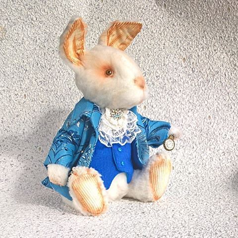We follow the white rabbit. - My, Needlework without process, Teddy's friends, Rabbit, White Rabbit, Lewis Carroll, Alice in Wonderland
