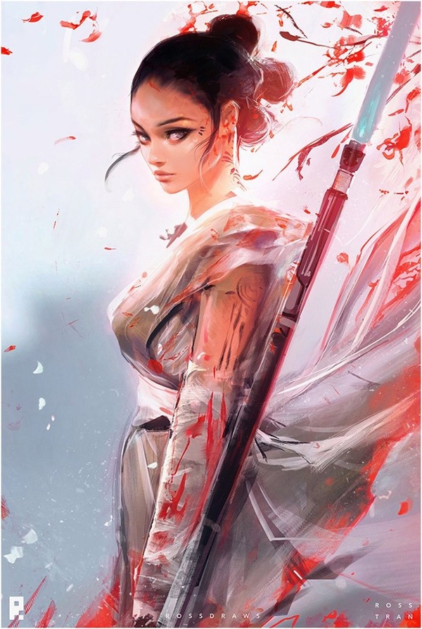 Rey  by Ross Tran - Ray, Star Wars, Star Wars VII: The Force Awakens, Art, Images, Drawing, Girls, Rey, Rossdraws