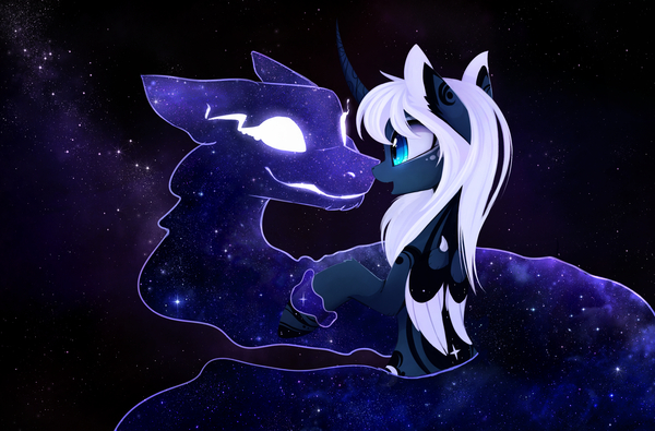 Eternal Dream AU My Little Pony, Ponyart, Princess Luna, Zefiroth, Original Character, Magnaluna
