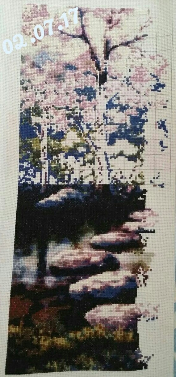 Cross stitch, at the moment my global embroidery. Its size is 110 cm * 54 cm. #paradise. - My, , Cross-stitch, Embroidery, Heavenly place