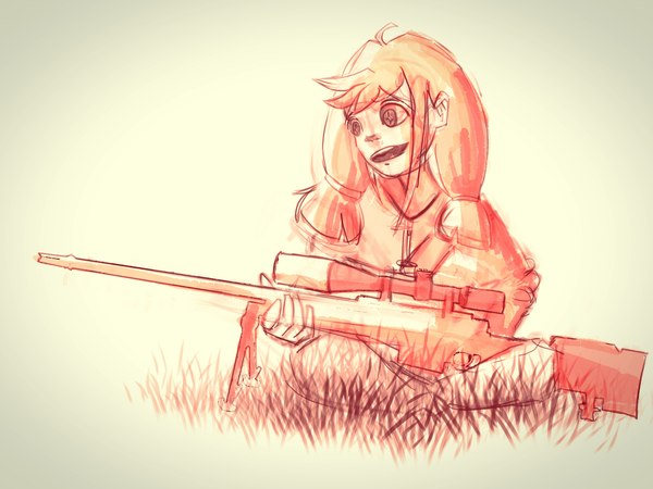 Don't run away from the sniper - you'll die tired ^^ - Ulyana, Endless summer, Visual novel, Weapon