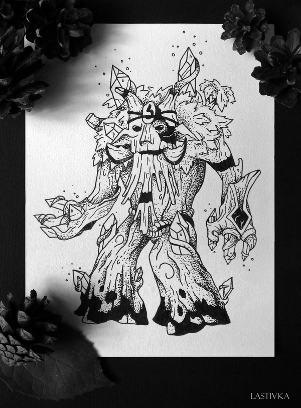 Treant protector - My, Dota, Art, Drawing, Creation, My