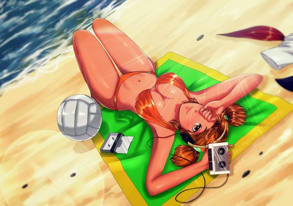 Gorgeous Alice on the beach - Endless summer, Visual novel, Art, Alisa Dvachevskaya, Four MdSd