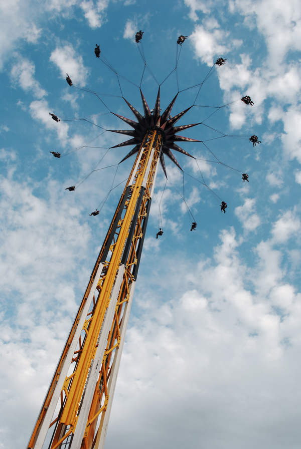 Sky Screamer, Six Flags (San Antonio, Texas) - My, , Roller Coaster, America, Carousel, Sky, The clouds, Texas