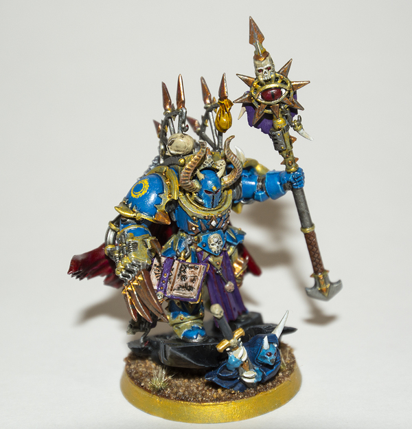 Thousand Sons Sorcerer in Terminator Armor - Painting, Chaos, Wh miniatures, Warhammer 40k, Hobby, My, Miniature, Thousand Sons