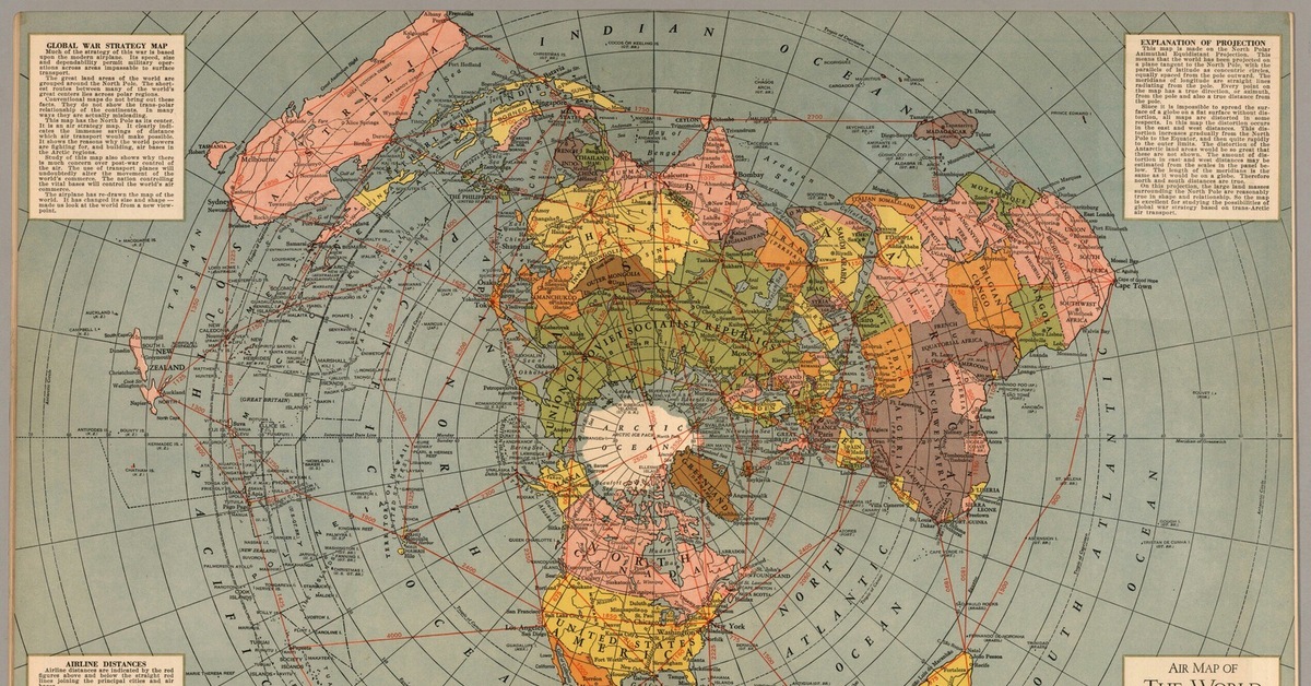 Современная карта плоской земли