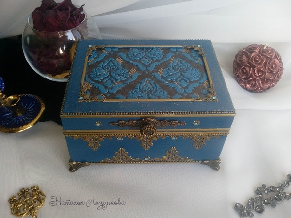 Handmade jewelry box Charlotte - My, Handmade, Casket, Hobby, , Needlework without process, Longpost