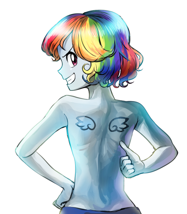 Tattooed Rainbow Dash My Little Pony, Rainbow Dash, Equestria Girls, MLP Edge, Quizia