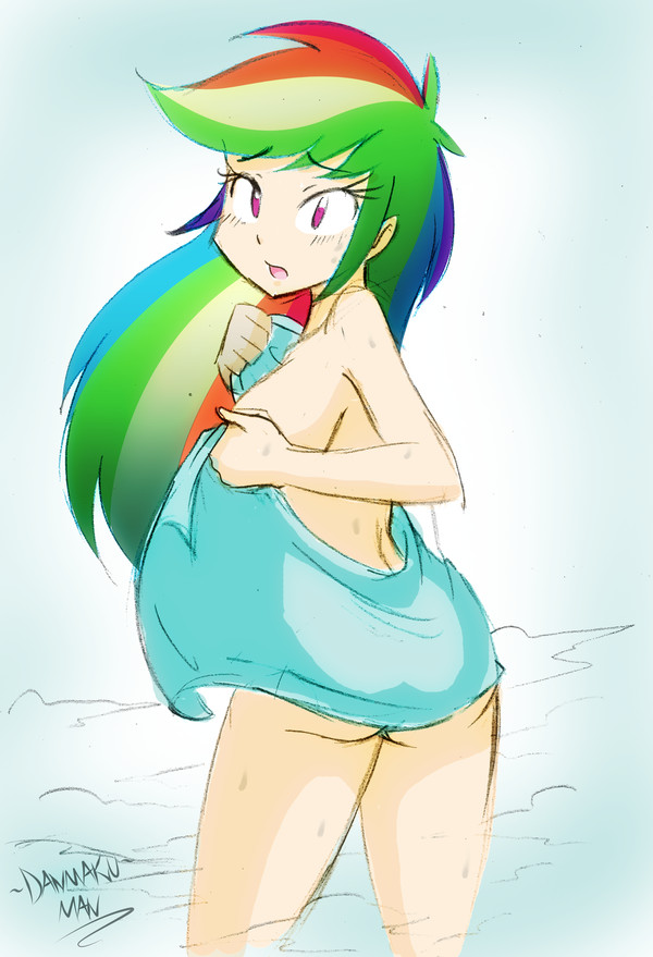 Rainbow After Shower - NSFW, My little pony, Rainbow dash, Humanization, MLP Suggestive, Danmakuman