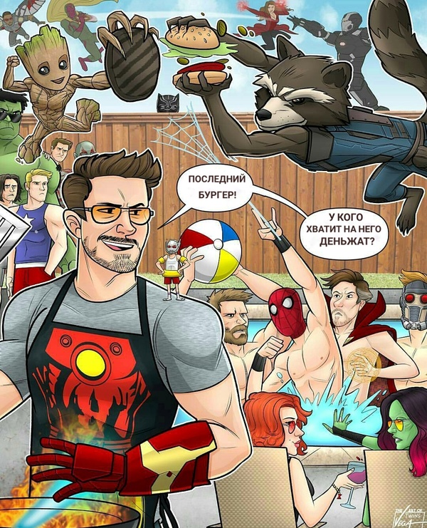 Party at Stark's - Marvel, B-B-Q, , Guardians of the Galaxy, iron Man, Avengers