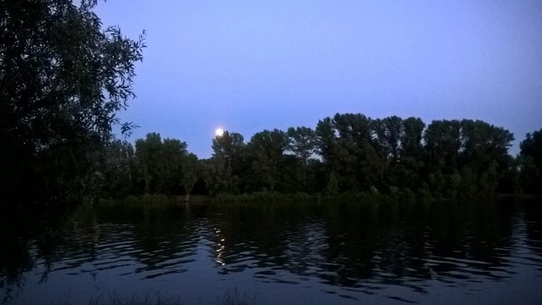 River, moon. - My, Nature, River, Fishing, The photo, 