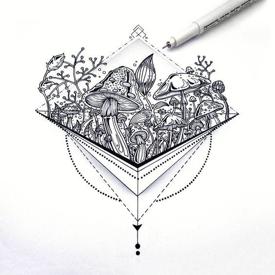 Any mushroom (sketches from around the world) - Tattoo Lovers League, Sketch, Mushrooms, Longpost, Tattoo