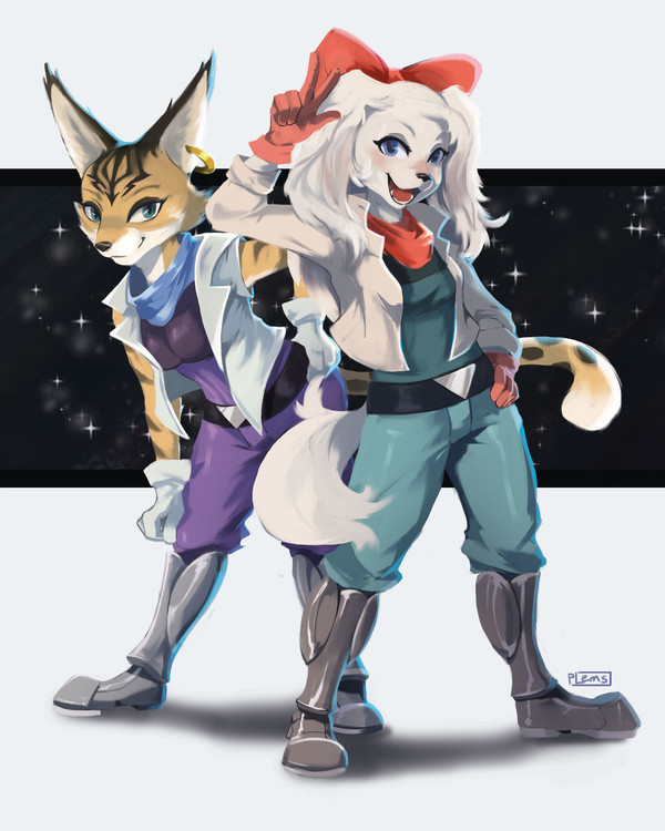 Fay and Miyu - Фурри, Арт, Purplelemons, Star Fox, Miyu