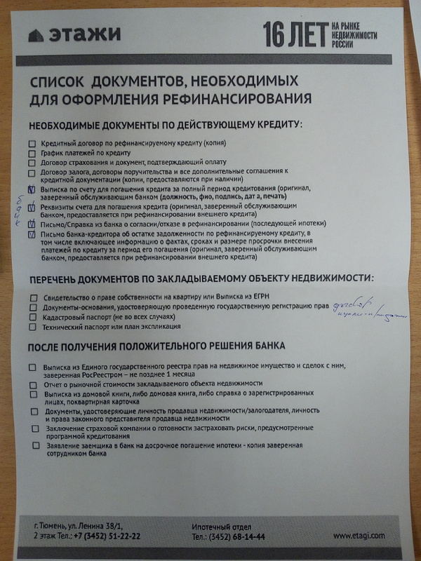 рефинансирование ипотеки в банке где брал ипотеку был