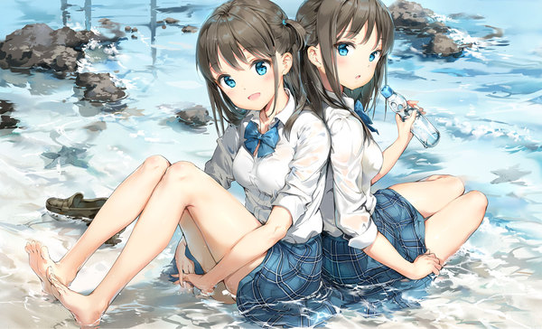 Twins at the seaside - Anime art, Anime, Art, Copyright, Anmi