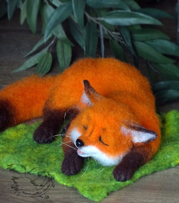 Fox-Splyusha. felt toy - Dry felting, Domestic fox, Fox, Fyr, Furry fox, Furry feral, Creation, Needlework without process, Longpost