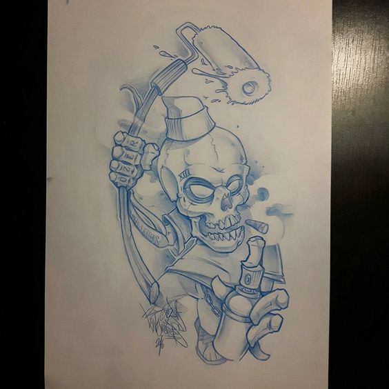 Slightly antisocial personality (tattoo sketches) - Tattoo, Tattoo Lovers League, Longpost, Newskul, Sketch