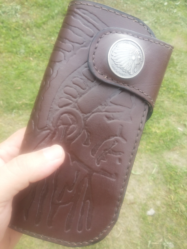 Biker wallet (creation guide) - Longpost, Tutorial, Embossing on leather, Leather craft, Leather products, Leather, , My, Workshop