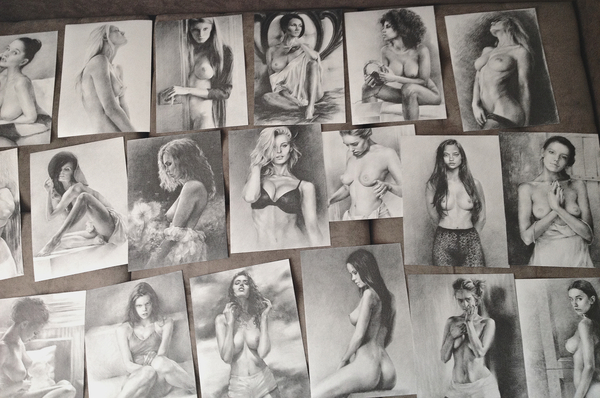 20 pencil works - NSFW, My, Art, Pencil drawing, Creation, Art, Artworks, Paint, My