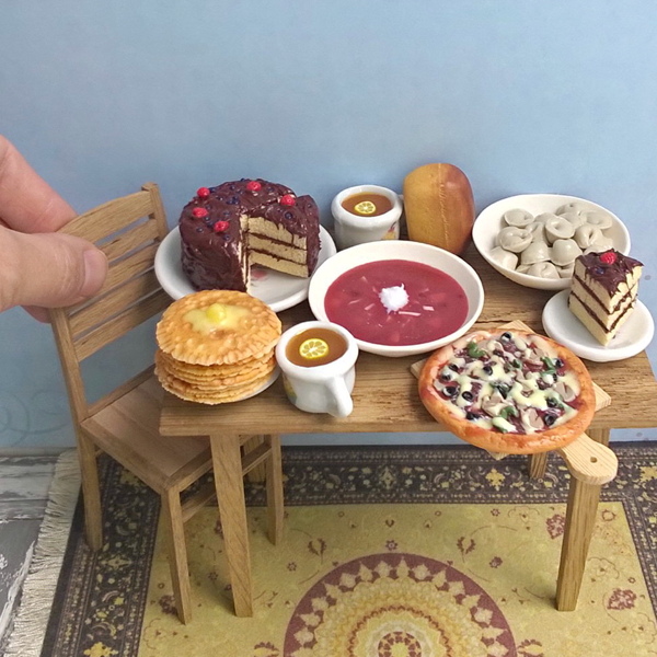 Please to the table - My, Polymer clay, Miniature, Food