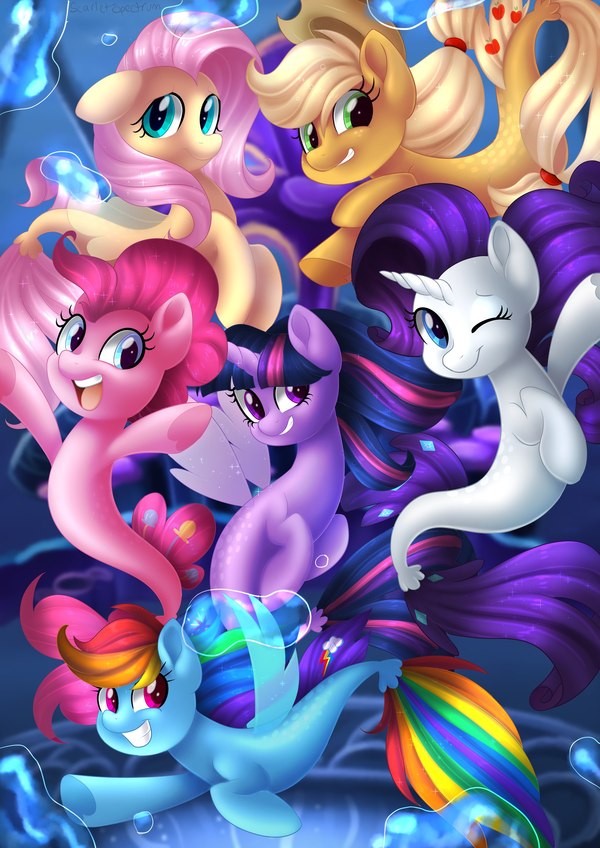  ^_^ My Little Pony, Ponyart, Mane 6, Scarlet-spectrum