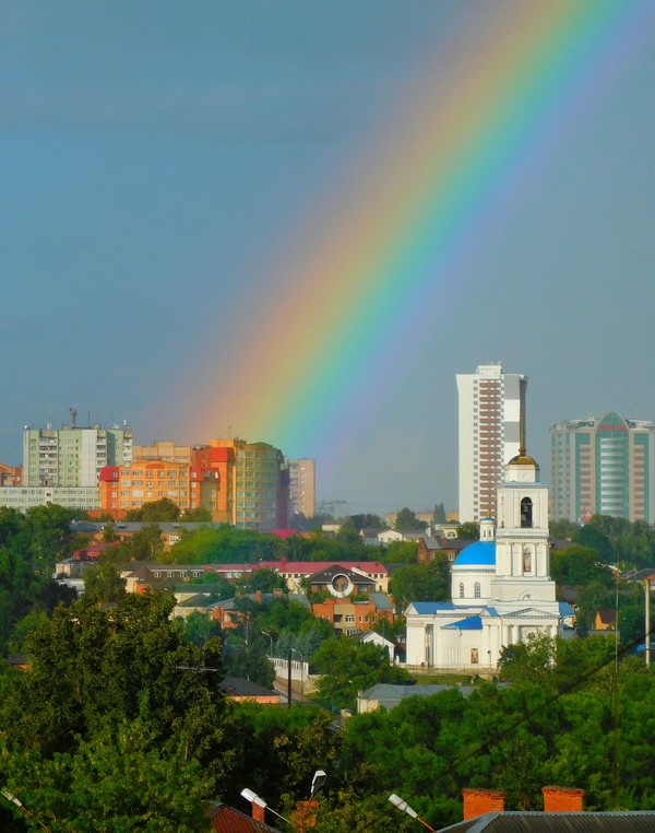 Rainbow - My, Rainbow, The photo, Summer, Town