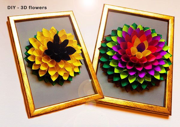 Gift - DIY 3d flower - My, With your own hands, Homemade, Fake, Easy, Just, Do it yourself, Flowers