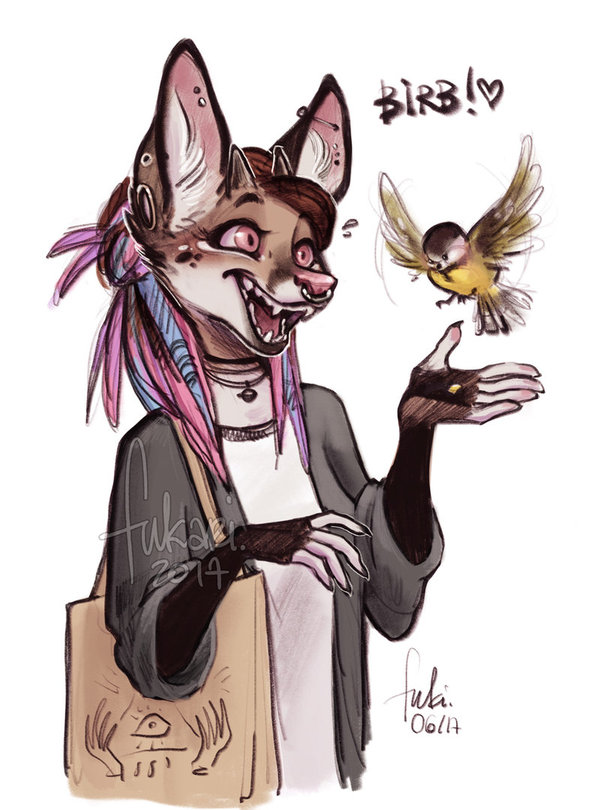 Birdie! - Furry, Art, Tit, Wolf, Birds, Fukari