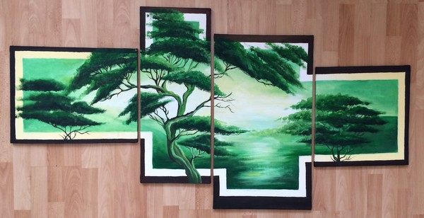 What an inspiration this is... - My, Polyptych, Landscape, Painting