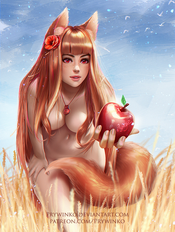 Holo - NSFW, Anime Art, Аниме, Арт, Волчица и пряности, Horo Holo, Prywinko