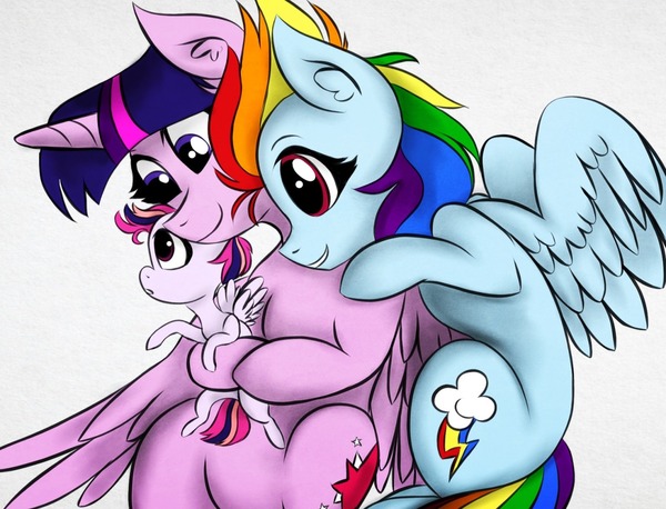 Дэш похожая на кисть - My Little Pony, Twilight sparkle, Rainbow Dash, Magical Lesbian spawn, Шиппинг, MLP Lesbian